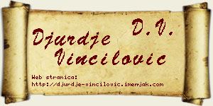 Đurđe Vinčilović vizit kartica